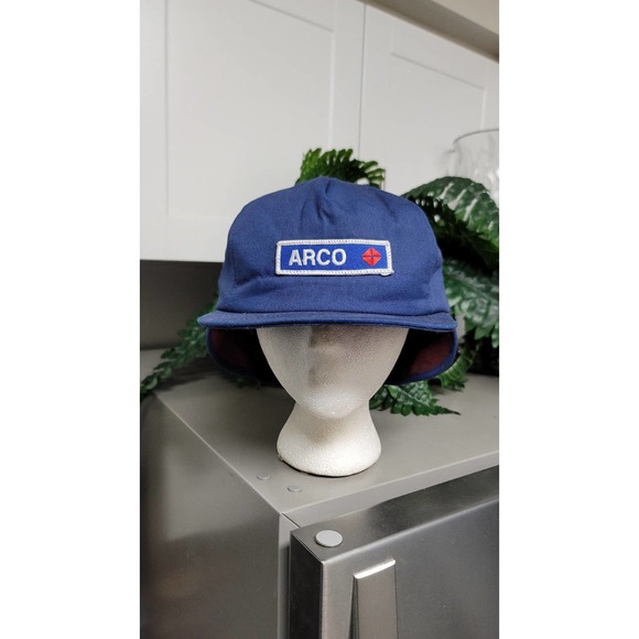 Vtg ARCO Gas Hat Cap with Ear Flaps Made In The USA - Picture 2 of 7